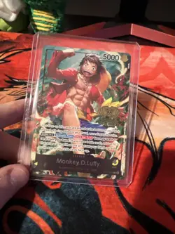 One Piece Monkey.D.Luffy 2nd Anniversary Stamped ALTERNATE ART LEADER NEAR MINT - Image 1