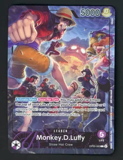 One Piece English OP05-060 Monkey D Luffy PSA Magazine ExclusivePromo - Image 1
