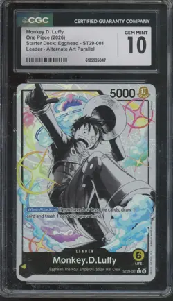 2025 One Piece Starter Deck Egghead Leader Monkey D. Luffy Gem Mint CGC 10 - Image 1