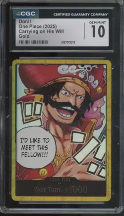 2025 One Piece Carrying On His Will Gold Don!!Gem Mint CGC 10 - Image 1