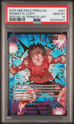 2025 ONE PIECE PRB02 SPECIAL ALTERNATE ART #061 MONKEY D. LUFFY PSA 10 - Image 1
