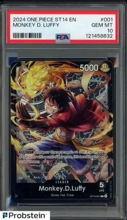 2024 One Piece ST 14 EN #001 Monkey D Luffy PSA 10 - Image 1