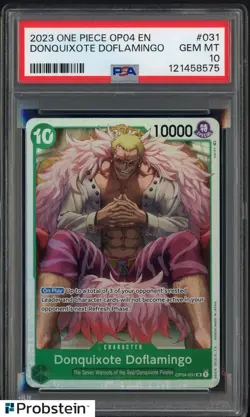 2023 One Piece OP04 #031 Donquixote Doflamingo PSA 10 - Image 1