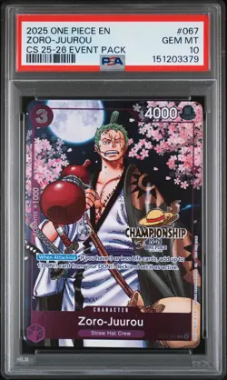 2025 ONE PIECE CHAMP 2025-26 EVENT PACK #067 ZORO-JUUROU PSA 10 - Image 1