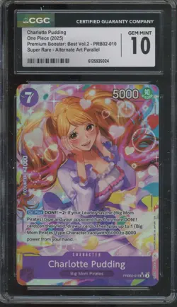 2025 One Piece Premium Booster Super Rare Charlotte Pudding Gem Mint CGC 10 - Image 1