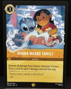 Ohana Means Family Legendary Lorcana Winterspell Disney Lilo Stitch Card - Image 1