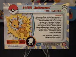 2000 Topps Pokemon Series 3 #135 Jolteon TV Animation Edition Blue Logo - Image 4