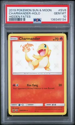 Pokemon TCG Charmander SV6/SV94 Shiny Holo Rare Hidden Fates PSA 10 - Image 1