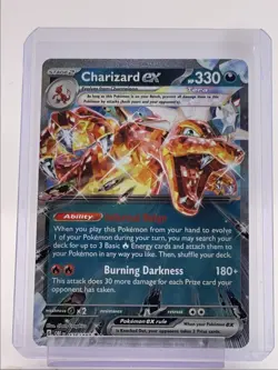 CHARIZARD EX 2023 POKEMON OBSIDIAN FLAMES DOUBLE RARE 125/197 Q4561 - Image 1