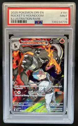 2025 Pokemon Destined Rivals Team Rocket's Houndoom #191/182 PSA 9 - Image 1
