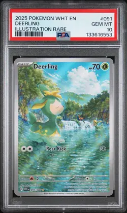 2025 POKEMON WHT EN-WHITE FLARE ILLUSTRATION RARE #091 DEERLING PSA 10 - Image 1