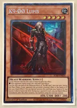 K9-00 Lupis 1st Edition Collector's Rare JUSH-EN034 Yu-Gi-Oh! - Image 1