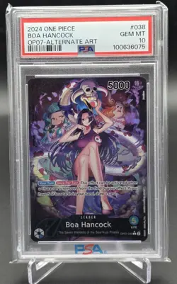 One Piece Boa Hancock OP07-038 Alternate Art Leader PSA 10 - Image 1