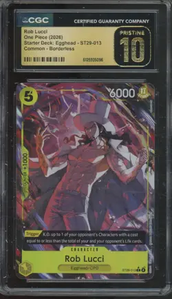 2026 One Piece Starter Deck Egghead Common Borderless Rob Lucci Pristine CGC 10 - Image 1