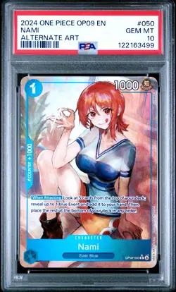 2024 ONE PIECE OP09-EMPERORS IN THE NEW WORLD ALTERNATE ART #050 NAMI PSA 10 - Image 1