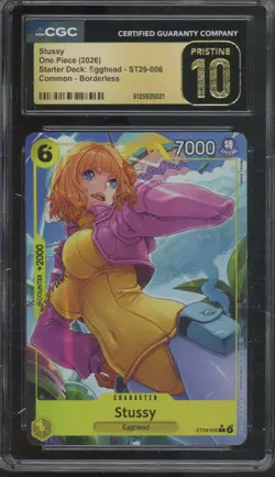 2026 One Piece Starter Deck Egghead Borderless #ST29-006 Stussy Pristine CGC 10 - Image 1