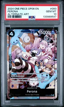 2024 ONE PIECE OP06-WINGS OF THE CAPTAIN ALTERNATE ART #093 PERONA PSA 10 - Image 1