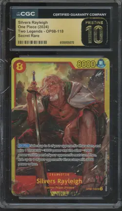 2025 One Piece Two Legends Secret Rare Silvers Rayleigh Pristine CGC 10 - Image 1