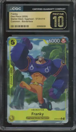 2026 One Piece Starter Deck Egghead Borderless #ST29-010 Franky Pristine CGC 10 - Image 1