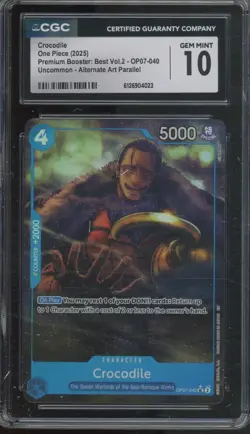 2025 One Piece Premium Booster Vol. 2 Uncommon Crocodile Gem Mint CGC 10 - Image 1