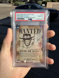 2025 One Piece OP13 Portgas D. Ace WANTED Alternate Art #OP13-119 PSA 10 - Image 3