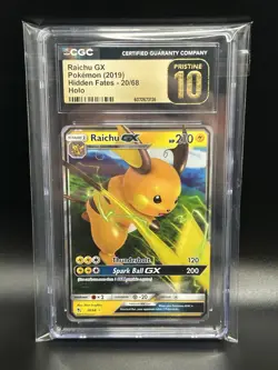 2019 Raichu GX Pokemon Card 20/68 Holo Hidden Fates CGC 10 PRISTINE - Image 1