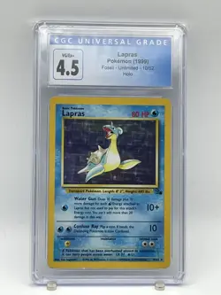 CGC 4.5 Lapras Holo 10/62 Fossil 1999 Pokemon Card - Image 1