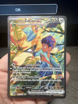 Pokemon TCG Hop's Zacian EX Card 186/159 Journey Together Sir - Image 2