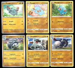 Phanpy Donphan Set of 6 Card Collection Holo Ultra Rare Cute Adorable Pokemon - Image 1