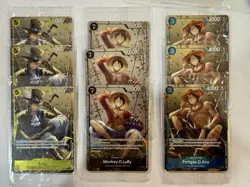 One Piece Luffy Ace Sabo Tin Promo 9 Cards Lot Sealed English - Image 1