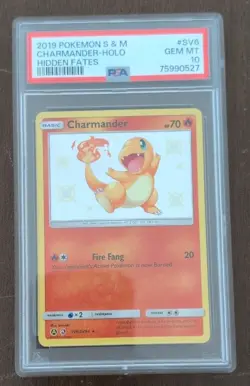 Pokemon Charmander Shiny Holo Rare Hidden Fates SV6/SV94 2019 PSA 10 Card - Image 1