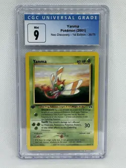 CGC 9 MINT Yanma Neo Discovery 1st Edition 36/75 Vintage Pokemon Card - Image 1