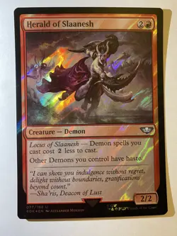 MTG - Herald Of Slaanesh Surge Foil Warhammer 40,000 In Hand NM - Image 1