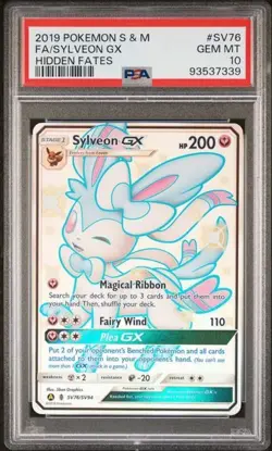 PSA 10 GEM MINT Sylveon GX Hidden Fates Full Art Holo 2019 Pokemon SV76/SV94 - Image 1