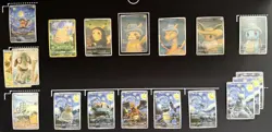 Pokemon Van Gogh - FULL SET - Lot of 18 Cards - Fan Art -Pikachu, Charizard... - Image 1