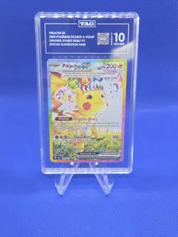 Pokemon Surging Sparks Pikachu ex 238/191 Special Illustration Rare SIR TAG 10 - Image 1