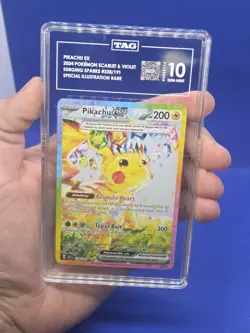 Pokemon Surging Sparks Pikachu ex 238/191 Special Illustration Rare SIR TAG 10 - Image 2
