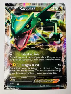MISCUT / ERROR Pokemon TCG Single Card Rayquaza EX Holo Promo BW47 2012 - Image 1
