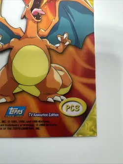 2000 Topps Pokemon TV Animation Series 2 PC3 Charizard #06 Clear Card Blue Label - Image 4