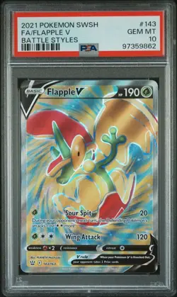 2021 Pokemon Sword & Shield Battle Styles Flapple #143 PSA 10 - Image 1