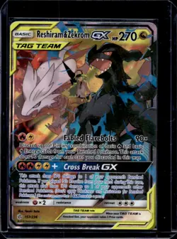 2019 Pokemon SM Cosmic Eclipse Reshiram Zekrom Tag Team Holo #157/236 - Image 1