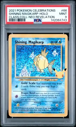 4743 Shining Magikarp 2021 Pokemon Sword & Shield Celebrations Classic #66 PSA 9 - Image 1