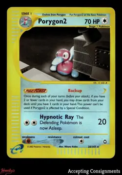 2003 Pokemon-e Aquapolis Reverse Foil #28 Porygon2 R - Image 1