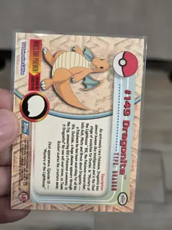 2000 Topps Pokemon TV Animation Edition Series 3 Dragonite #149 - Image 3