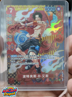 One Piece Game Chinese Portgas D Ace OP02-013 SP Alt Art Two Legends NM - Image 1