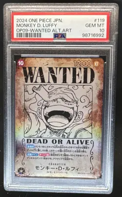 2024 One Piece Japanese Monkey D. Luffy Alternate Art #OP05-119 PSA 10 GEM MINT - Image 1