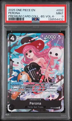 2025 ONE PIECE PREMIUM COLLECTION BEST SELECTION VOL.4 #092 PERONA PSA 9 - Image 1