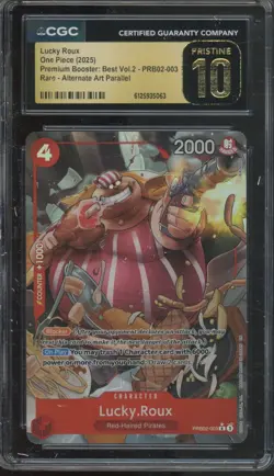 2025 One Piece Premium Booster Vol 2 Rare Lucky Roux Pristine CGC 10 - Image 1