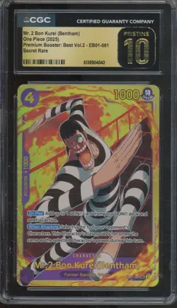 2025 One Piece Premium Booster Vol 2 Mr. 2 Bon Jurei Bentham Pristine CGC 10 - Image 1