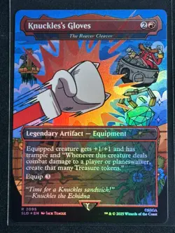 Magic the Gathering MTG Sonic Secret Lair Knuckles's Gloves Rainbow Foil SP 2 - Image 1